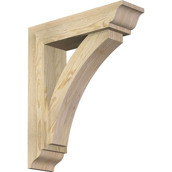 Ekena Millwork Thorton Traditional Rough Sawn Bracket w/ Offset Brace, Douglas Fir, 6"W x 22"D x 26"H BKT0604X22X26THR01RDF - main